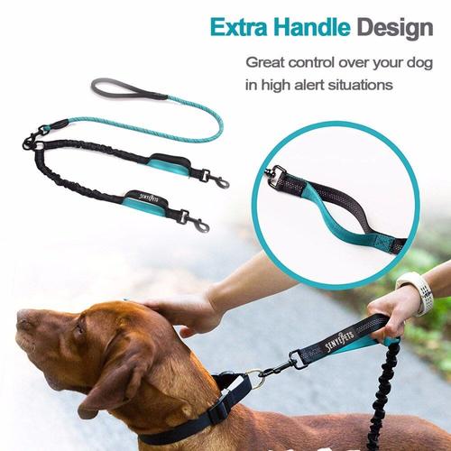 harnais animal -Double laisse élastique pour chien  Corde de rétraction  pour chien, laisse de ch- Modèle: blue M - HTBCWQSC05745