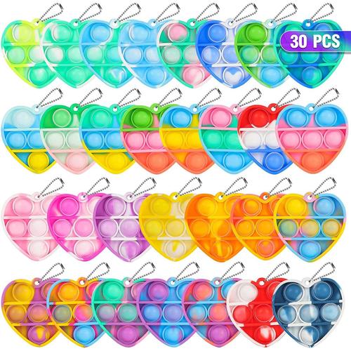 Porte-clés Its Mini Toys Bulk 30 Pack Cadeaux de fête pour enfants de 4 à 8, 8 à 12 ans Garçons Filles Push Pops Bulk Toys It Petits prix pour enfants en classe Cadeaux de fête d'anniversaire Bubble Poppers