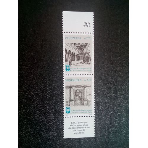 Timbre Venezuela M I 2371 - 2372 40e Ann. De La Réouverture De L'université De Zulia 1986 ( 50804 )