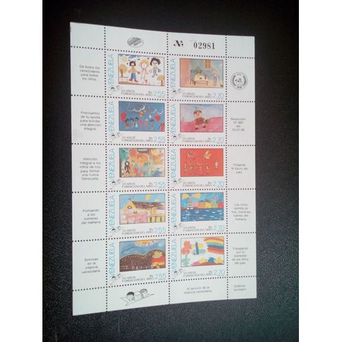 Timbre Venezuela Mi 2386 - 2395 Séries: 20 Ans De Pension Alimentaire Pour Enfants 1986 ( 50804 )