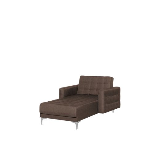 Chaise Longue En Tissu Marron Foncé Aberdeen