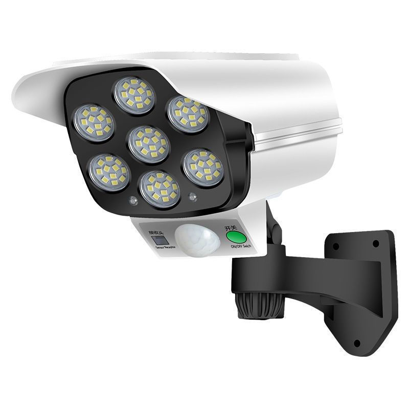 Simulation de surveillance fausse caméra capteur solaire applique murale LED lumière forte anti-vol lampadaire télécommande surveillance sans fil