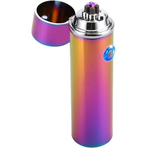 Briquet à double arc à 360° rechargeable par USB, coupe-vent électrique à faisceau plasma pour tuyaux, bols, cigarettes, cigares et camping (caméléon)