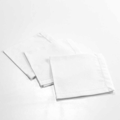 Lot De 3 Serviettes De Table "Charline" 40x40cm Blanc