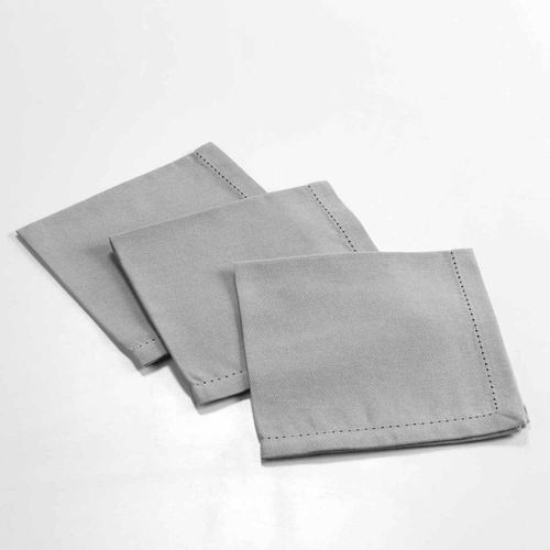 Lot De 3 Serviettes De Table "Charline" 40x40cm Gris