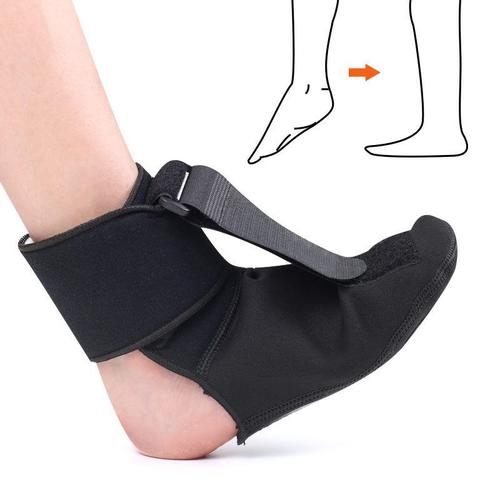 Chaussette de nuit pour fasciite plantaire ¿ Attelle de botte extensible douce pour dormir, attelle de soutien du pied pour tendinite d'Achille et manchon de compression pour soulager la douleur au talon (grande)