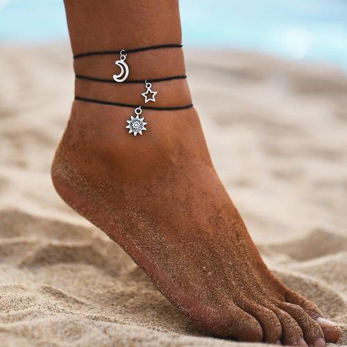 Prosy Boho Shell/étoile de mer/tortue/chevilles tisser des bracelets de cheville perles plage été pied bijoux réglable pour femmes et filles 