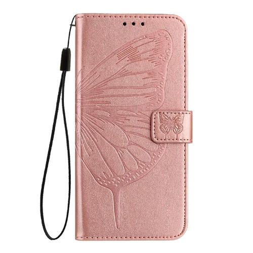 Étui Pour Samsung Galaxy J4 2018 Gaufrage Papillon Cuir Premium Magnétique Couverture Rabotant - Couleur Rose