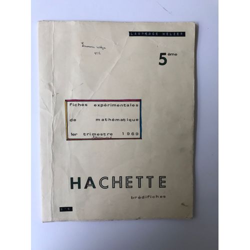Fiches Expérimentales De Mathématique 5e 1er Trimestre 1969