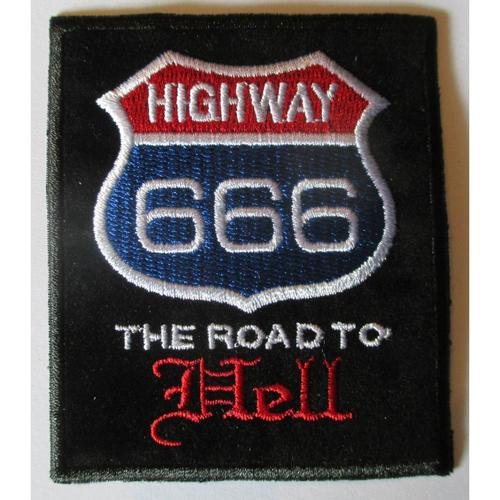 Patch Highway 666 The Road To Hell 8x6.5 Cm Ecusson Thermocollant Rock