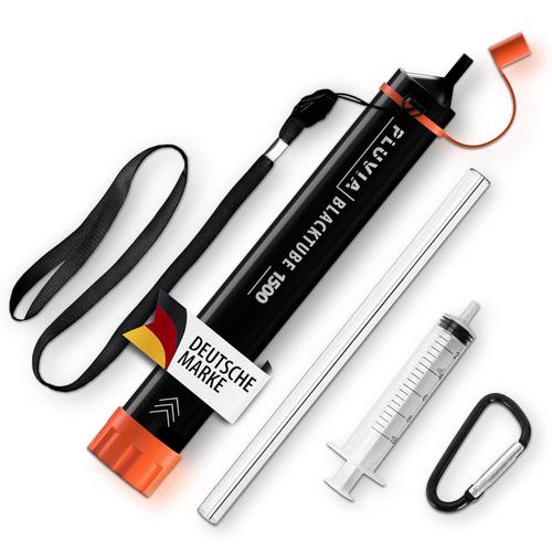 Orange ® Blacktube Filtre À Eau D'extérieur Avec Mousqueton Et Tige D'extension ¿ Vous Protège Contre Les Maladies Gastro-Intestinales ¿ Système De Filtration D'eau Potable Pour Le Camping