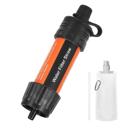 Orange Filtre À Eau Extérieur Système De Filtration De L'eau De Paille Purificateur D'eau Pour Préparation Aux Urgences Camping Voyage Randonnée