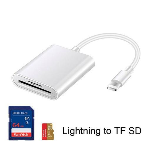 Lecteur adaptateur Lightning pour Apple pour Cartes SD / TF