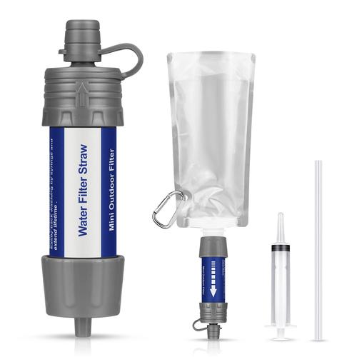 Bleu 5000l Extérieur Filtre À Eau Portable Purificateur D'eau Survie Personnel Filtre Eau Camping Système De Filtration D'eau Élimine 99,99% Des Bactéries Pour Randonnée Camping Urgence