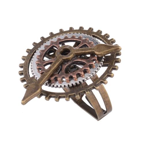 Bague Rouage Steampunk Engrenages Montre Part Ring En Lation Bijoux Doré + Argent