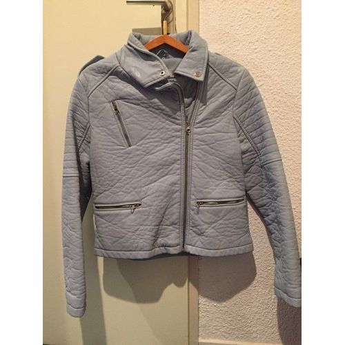 Veste Biker Cuir 40 Bleue