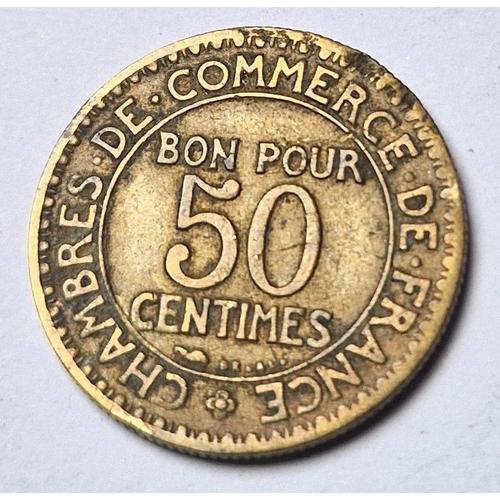 Pièce De Monnaie 50 Centimes Chambres De Commerce 1921 France