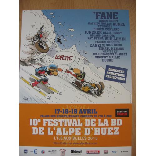 Affiche Fane Festival Bd L'alpe D'huez 2015 (Joe Bar Team)
