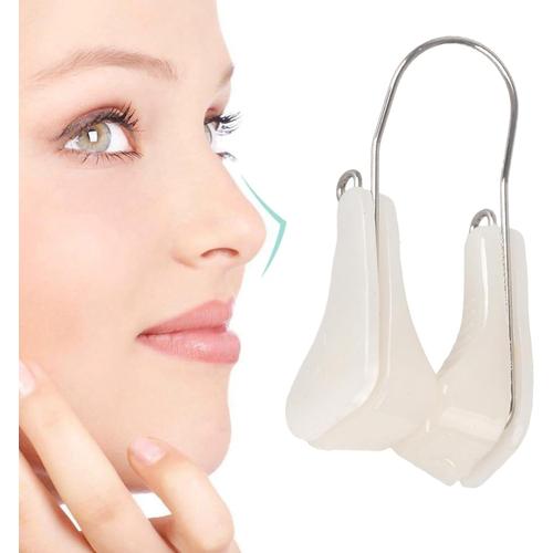 Blanc Blanc Pince-Nez En Siliconen, Clip De Levage De Nez, Bridge Enhancer Shaper Nose, Correcteur Portatif De Pinces De Levage De Nez, Appareil Plus Mince De Nez De Beauté Pour Les Femmes