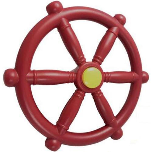 Rouge Volant De Bateau Pirate, Accessoires De Balançoire D'extérieur, Jungle Playground Accessoires, Roue De Bateau Pirate Pour Enfaants Maison De Jeu En Plein Air, Cabane Dans Les Arbres