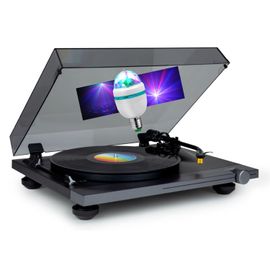 Tourne Disque Platine vinyle Thomson TT700 Sortie RCA - (33/45 Tours) - Finition Alu , Ampoule DIAMS couleurs LED inclus