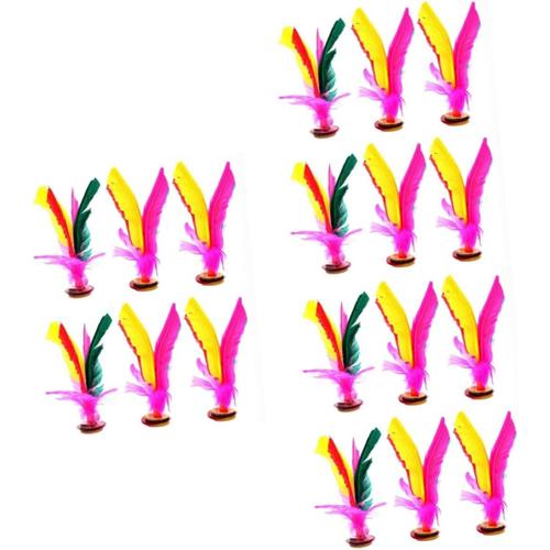 Comme Indiquéx3pcs 18 Pcs Jianzi Chinois Volants De Badminton Volant Chinois Volant D'oie Coup De Volant Coup De Pied De Jeu Chinois Volant Coup De Pied Volant Jianzi La Plume Grande Fleur Enfant