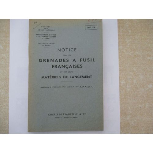 Notice Grenades À Fusil Françaises