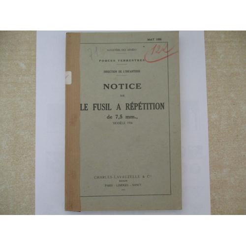Livre Fusil À Répétition De 7,5 Mm 1936