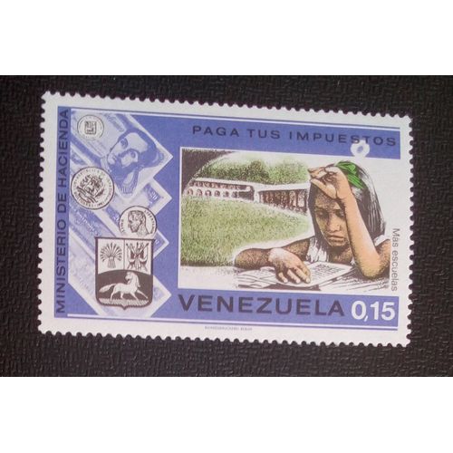 Timbre Venezuela Yt 909 Campagne "Payez Vos Impôts" Pour Les Élèves Et Les Nouvelles Écoles 1974 ( 50804 )