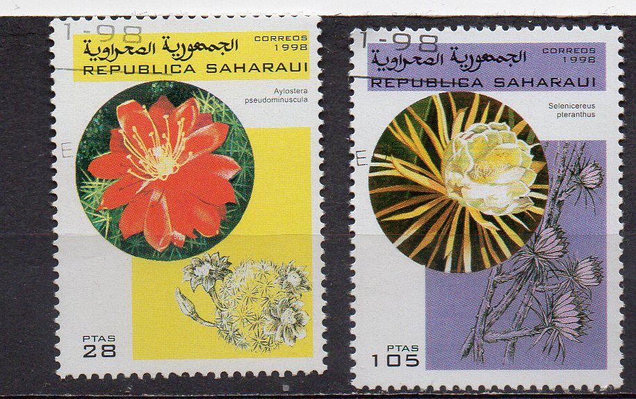 Sahara Occidental- Lot De 2 Timbres Oblitérés- Plantes