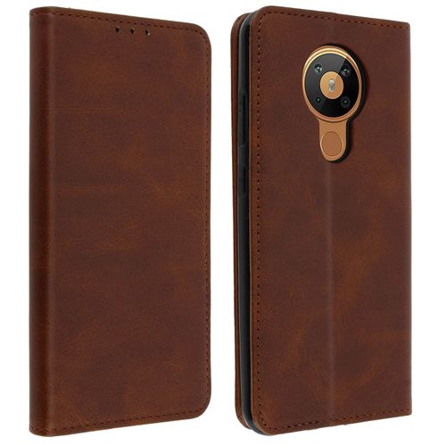 Housse Nokia 5.3 Soft Touch Porte-Carte Fonction Support Marron