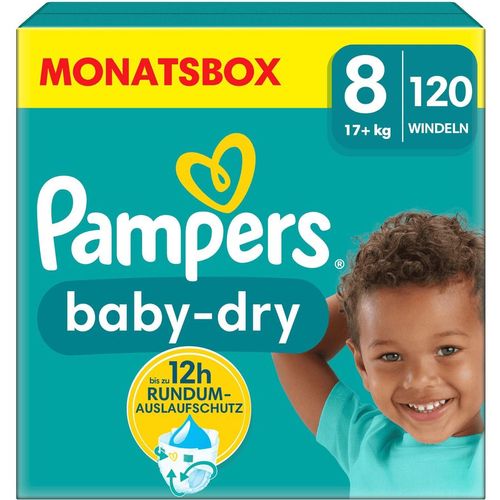 Pampers Couches Baby-Dry Taille 8 17 Kg+ Pack Mensuel 1x120 Pièces