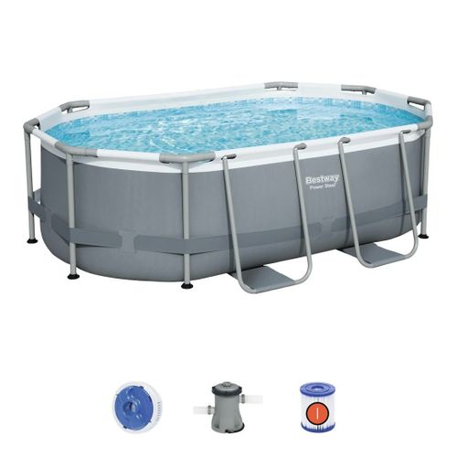 Piscine hors sol ovale Power Steel 305 x 200 x 84 cm avec filtre à cartouche