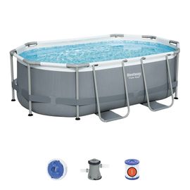 Piscine hors sol ovale Power Steel 305 x 200 x 84 cm avec filtre à cartouche