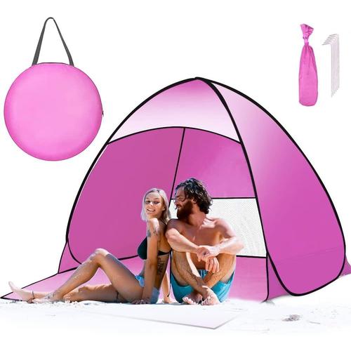 Rose Tyuodna Tente De Plage Pop-Up Portable, Légère, Anti-Uv, Portable Avec Sac De Transport, Tente De Plage, Tente De Plage, Pare-Soleil Pour Camping, Randonnée, Pique-Nique (Sans Fermeture Éclair,