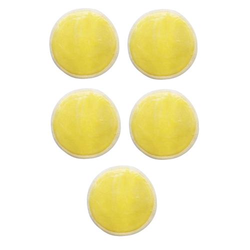 5pcs Tampons Démaquillants En Coton Tampons Cosmétiques Jaune 