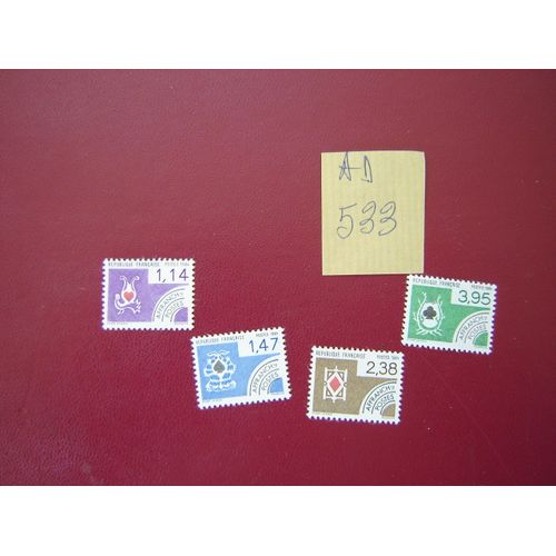 Ad 533 / Lot Timbres France Neufs Sans Trace De Charnière*Preobliteres N°182 À 185 * 1984