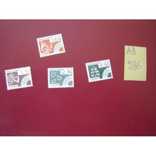 Ad 536 / Lot Timbres France Neufs Sans Trace De Charnière*Preobliteres N°194 À 197 * 1987