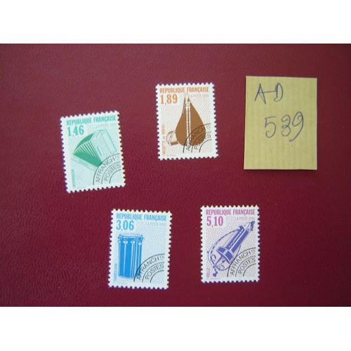 Ad 539 / Lot Timbres France Neufs Sans Trace De Charnière*Preobliteres N°206 À 209 * 1990