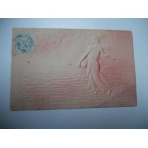 Theme Divers Carte Ancienne En Couleur De 1905 Carte En Relief - Représentation De Timbres - La Semeuse D'après Roty ////////Tbe