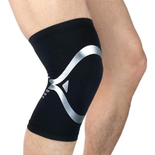 Noir Argent Genouillère Sport Genouillères Rotulien Respirant Genou Protection Brace Genouillères Printemps De Basket-Ball Courir Genouillère Élastique,Noir Argent,M