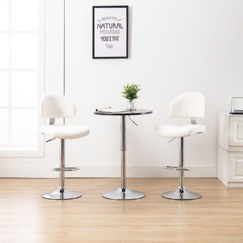 Vidaxl Tabourets De Bar 2 Pcs Blanc Similicuir