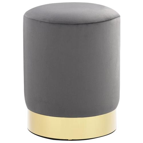 Vidaxl Tabouret Gris Foncé Et Doré Velours