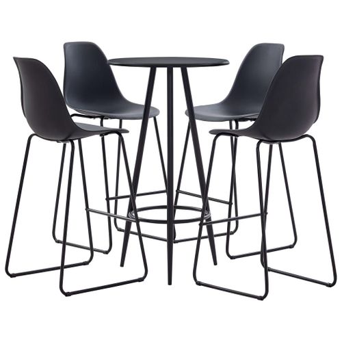 Vidaxl Ensemble De Bar 5 Pcs Plastique Noir