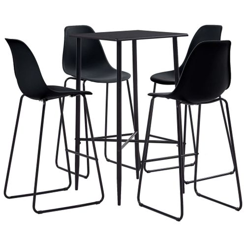 Vidaxl Ensemble De Bar 5 Pcs Plastique Noir
