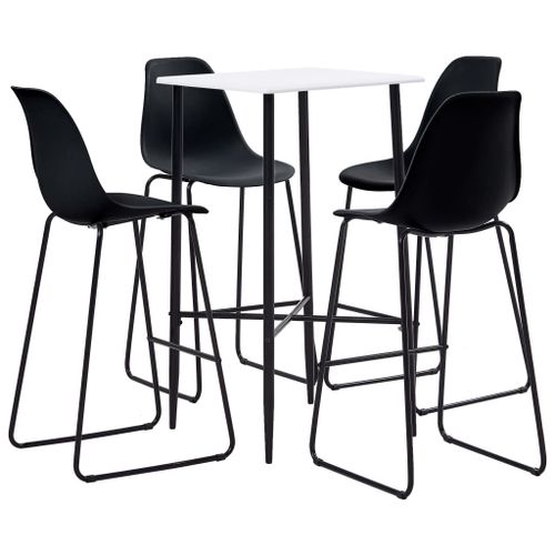 Vidaxl Ensemble De Bar 5 Pcs Plastique Noir