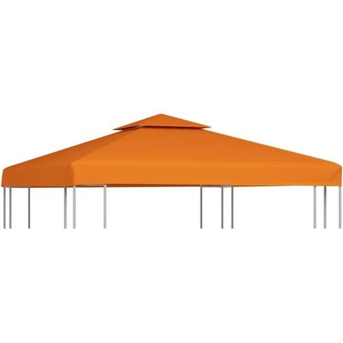 Orange Toile De Toit De Rechange Pour Pavillon Tonnelle Tente, Toit De Remplacement Pour Gazebo Toile De Remplacement De Belvédère 310 G/M2 Orange 3x3 M