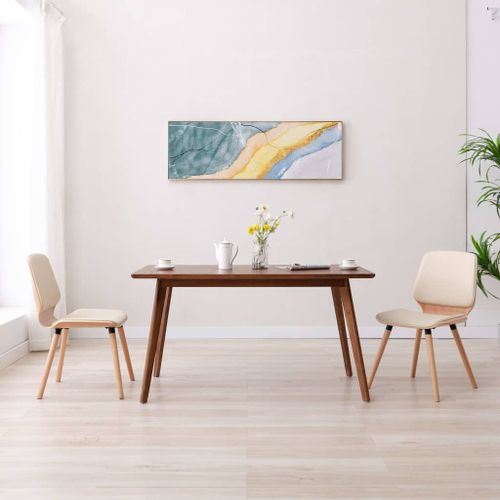 Vidaxl Chaises De Salle À Manger 2 Pcs Crème Similicuir