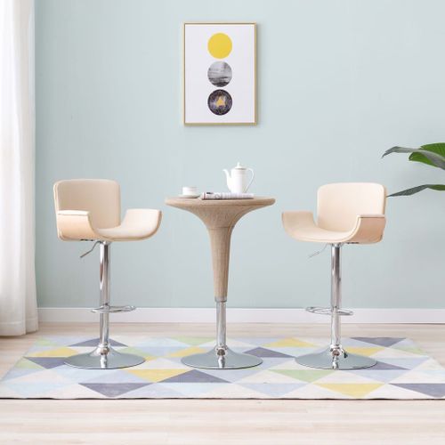 Vidaxl Chaise De Bar Crème Similicuir