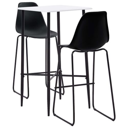 Vidaxl Ensemble De Bar 3 Pcs Plastique Noir